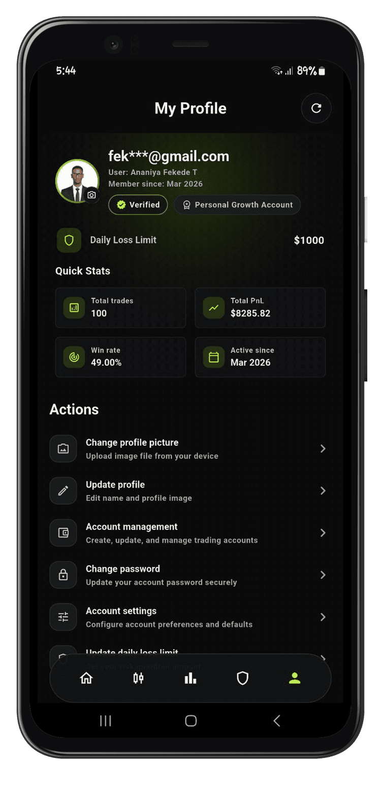 Journal Blueprint Mobile Mockup